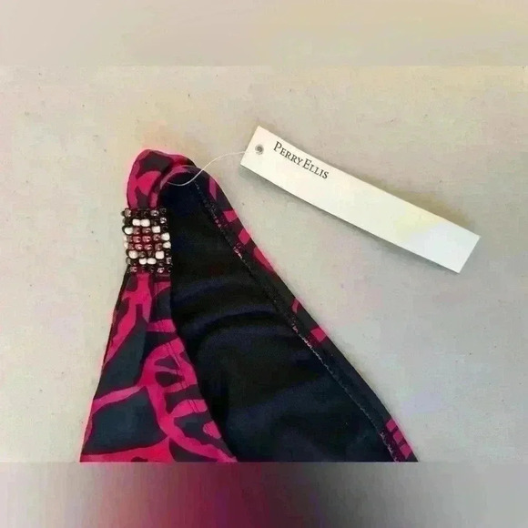 Woman’s swim Bikini Bathing Suit Bottom Only Perry Ellis Size Medium - Picture 7 of 7